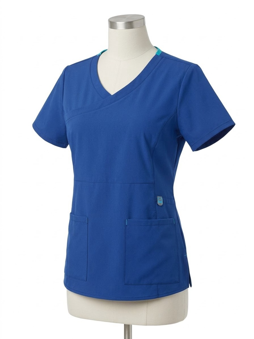 Women’s Blue V-Neck Medical Scrub Top